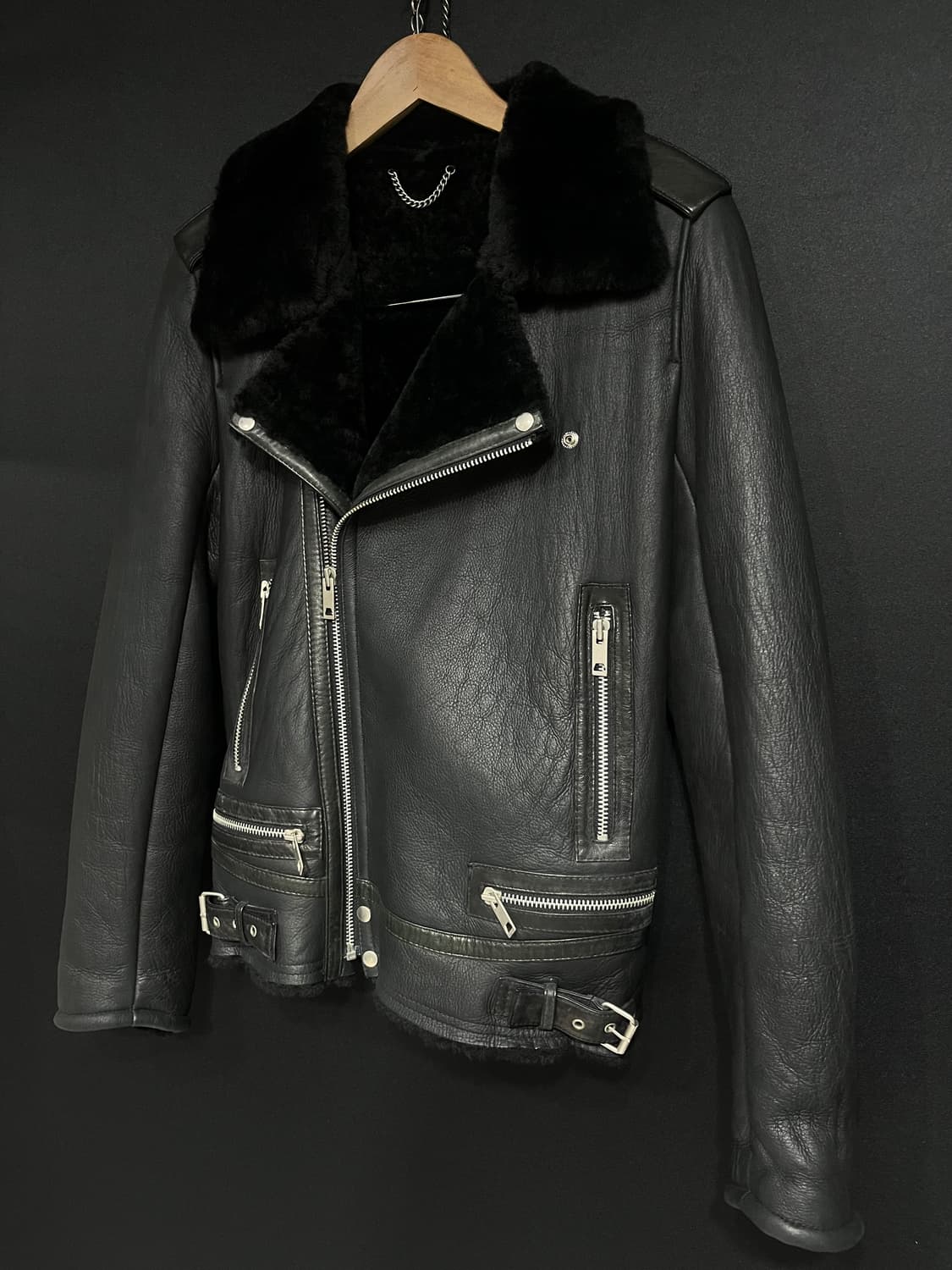 양털 2양가죽 더블라이더 시어링 자켓 상품이미지2