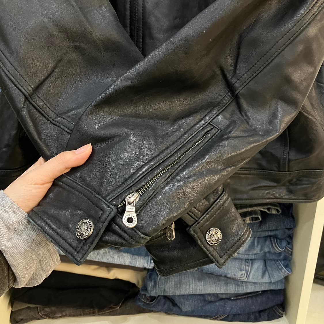 할리데이비슨 모터사이클 레더 자켓 XL 상품이미지5