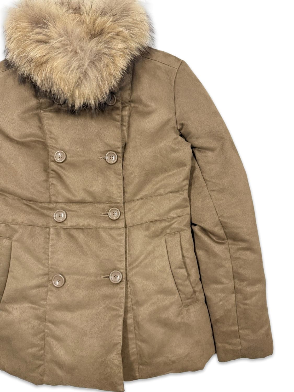 빈티지 SHEL'TTER 라이트 브라운 퍼 더블 패딩 상품이미지2