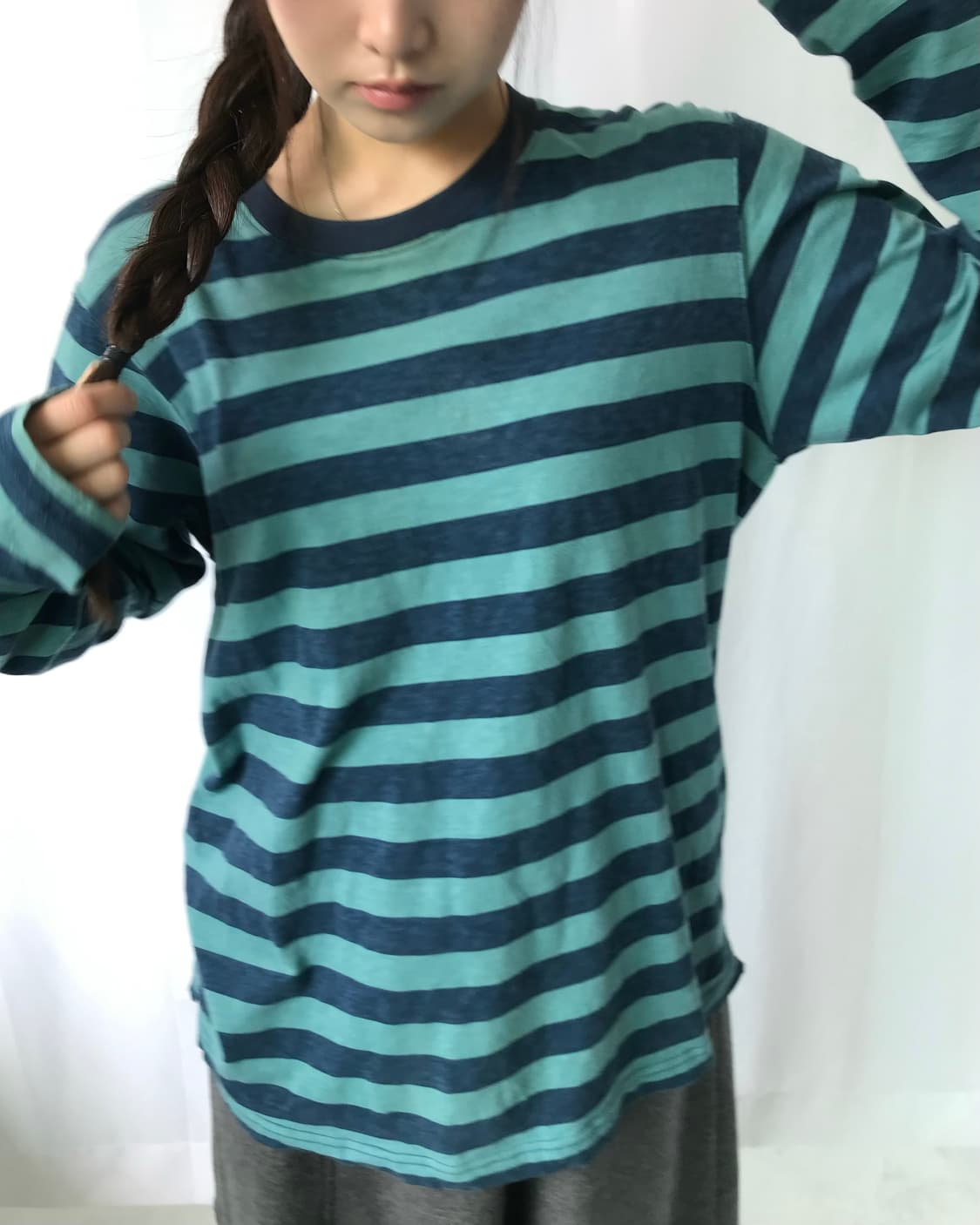 민트 스트라이프 롱슬리브 상품이미지2
