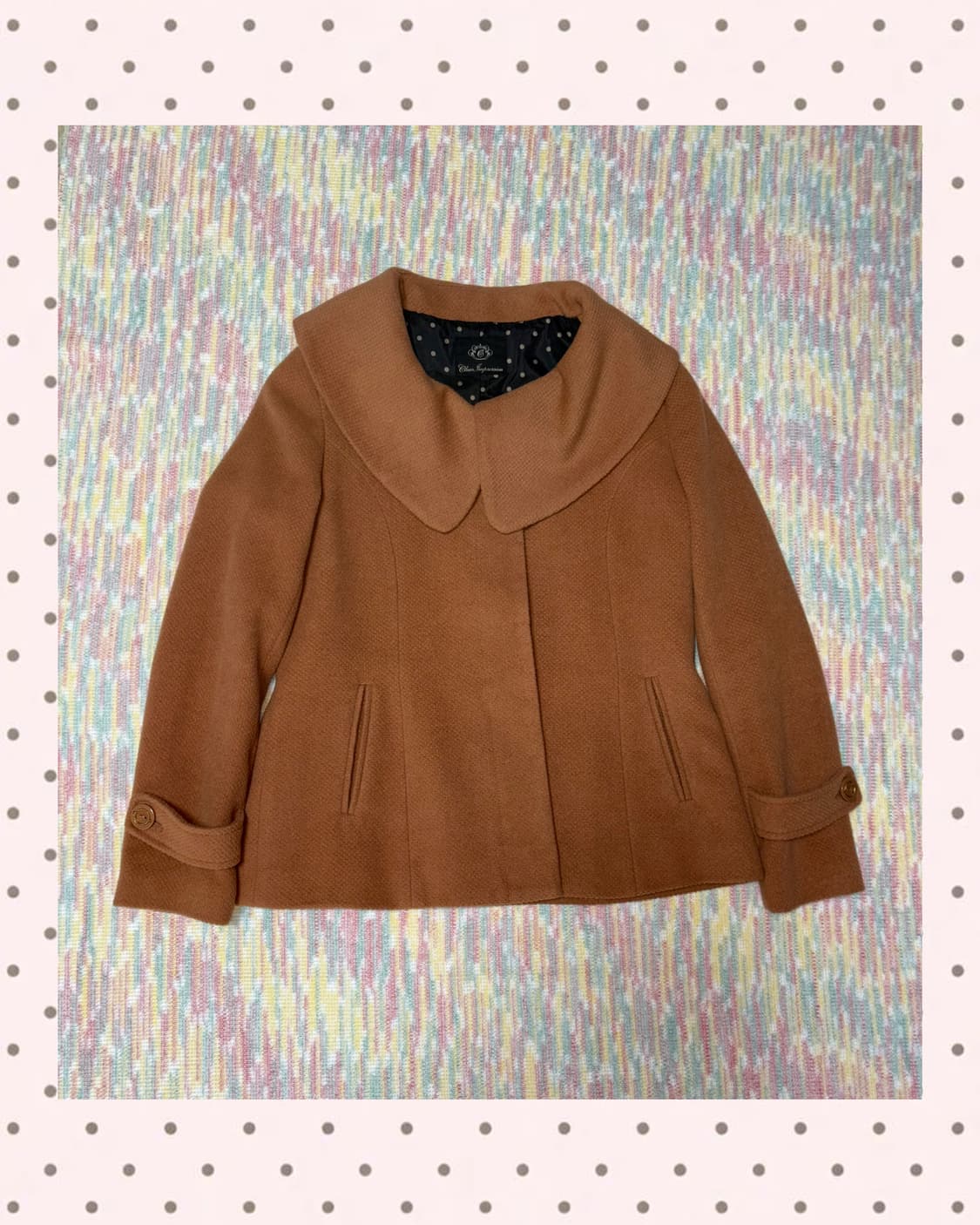 카멜브라운 카라 울혼방 숏코트 상품이미지1