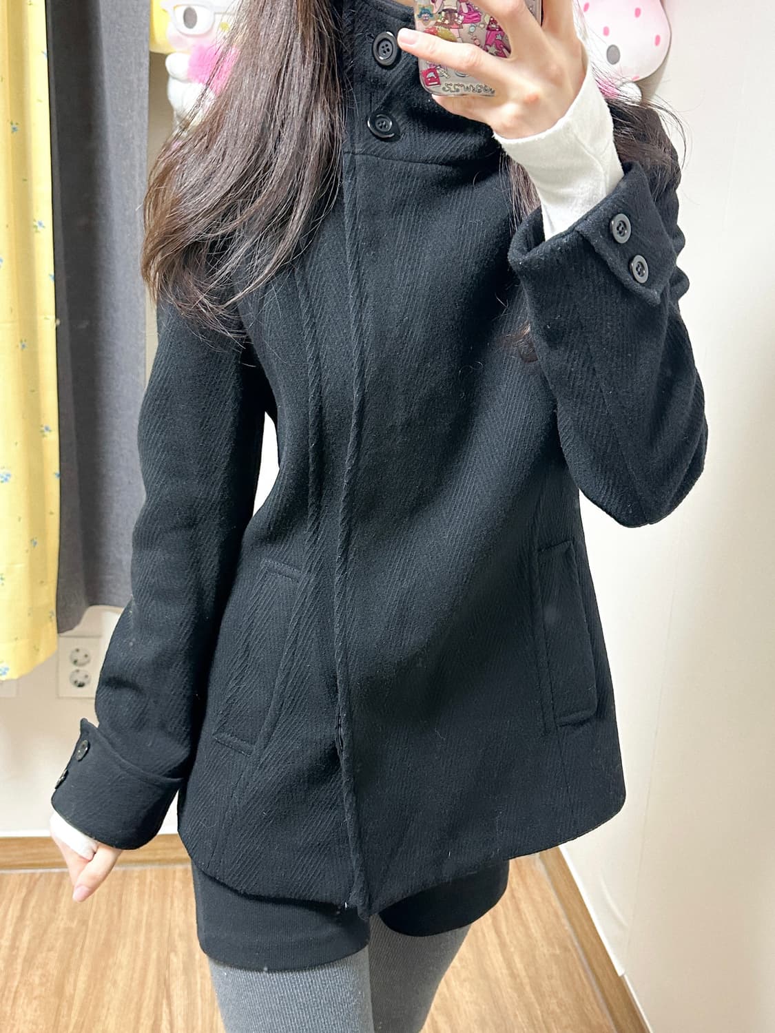 빈티지 블랙 하이넥 코트 오네갸루 로걀 공겜여주 코이세이오깔 고딕 짜잔씨 상품이미지1