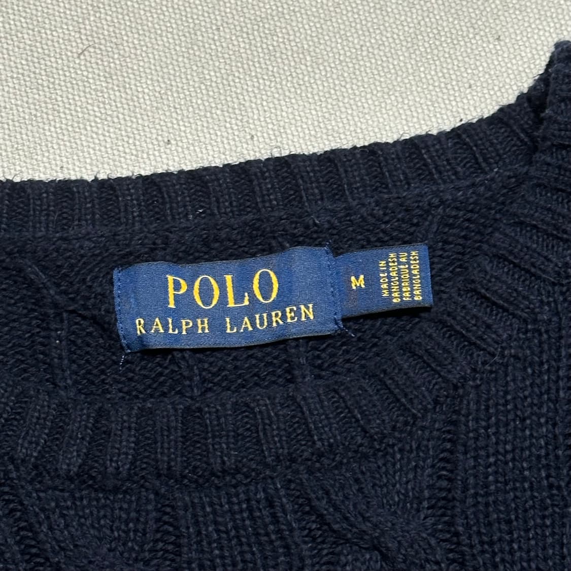 M 폴로랄프로렌 네이비 케이블 니트  상품이미지4