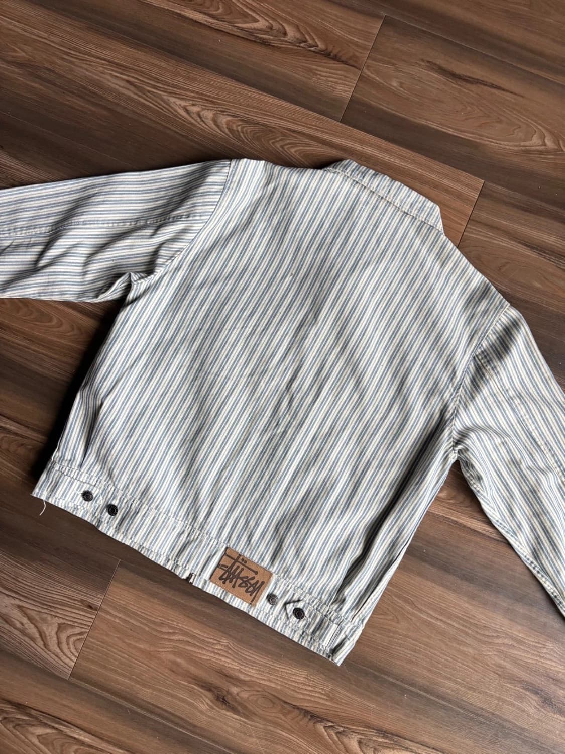 스투시 스트라이프 개러지 자켓 블루 S 상품이미지3