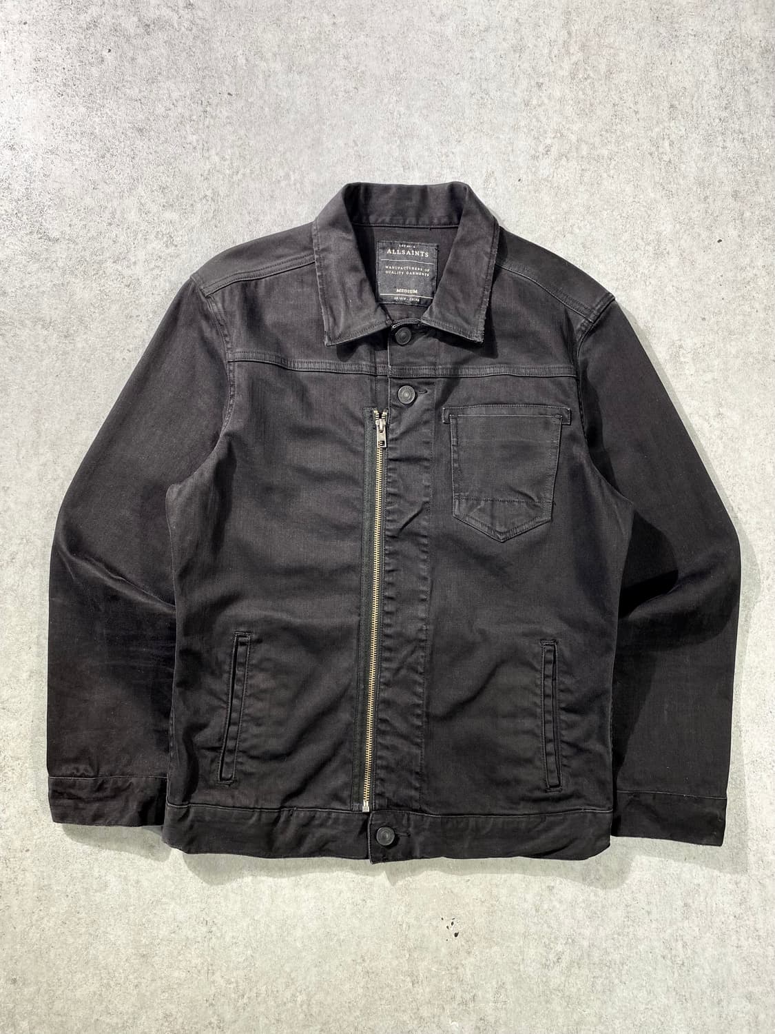 [M] ALLSAINTS 올세인츠 블랙 워시드 데님 바이커자켓 상품이미지1