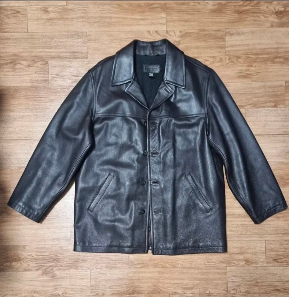 90's J.CREW 다크브라운 레더 카코트 L사이즈 상품이미지1