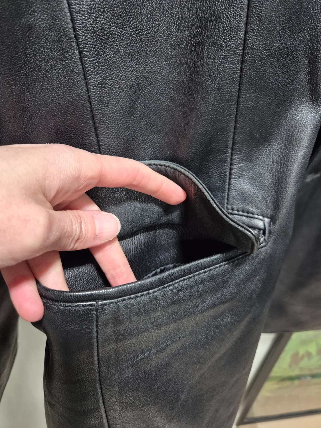 (타임세일)VTG. FORMIA 포미아 블랙 양가죽 자켓 상품이미지5