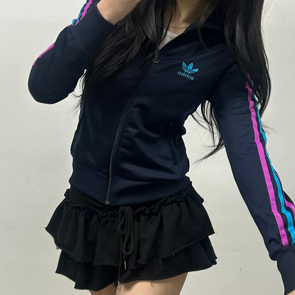 아디다스 파이어버드 세미크롭 걸즈 트랙탑 희귀져지(90) 상품이미지3