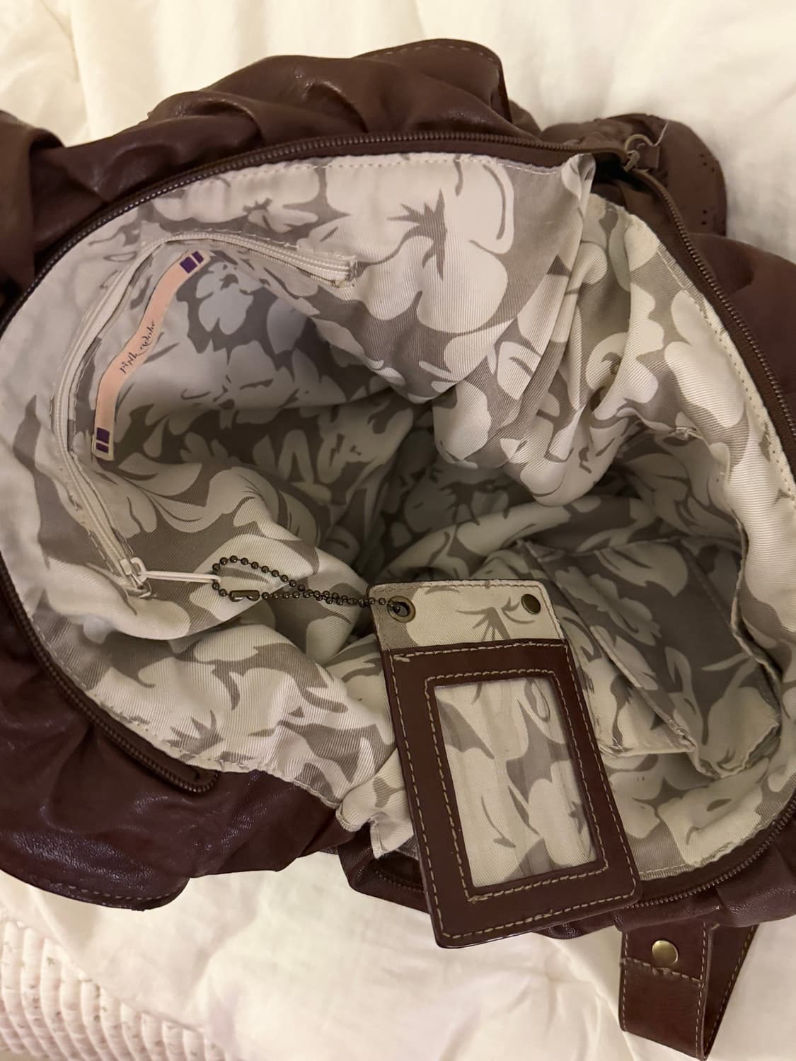 오리엔탈 그런지페어리 브라운 레더 셔링 숄더백 모리걸 하구미 보헤미안 상품이미지3