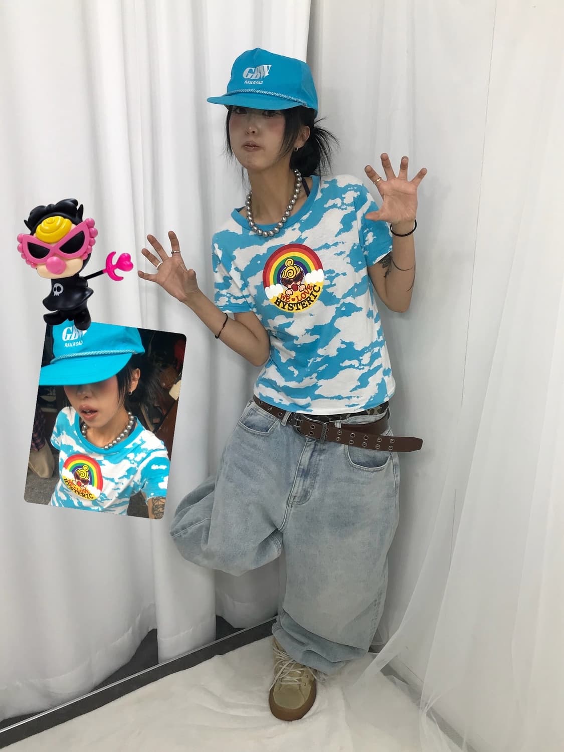 ☁️🩵히스테릭글래머 미니 반팔 티셔츠 ( 구름같애...)🩵☁️ 상품이미지1