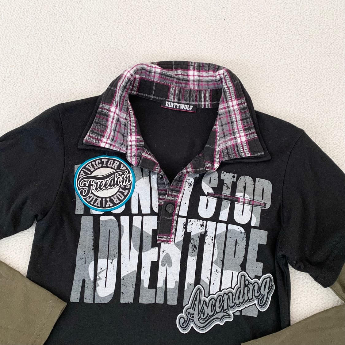 펑크 y2k 캐캐체 아무깔 레이어드 t 상품이미지2