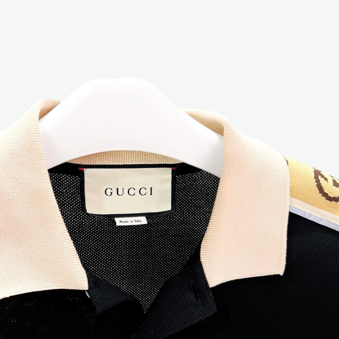 [S] 구찌 인터로킹 G 스트라이프 카라티 반팔 상품이미지3