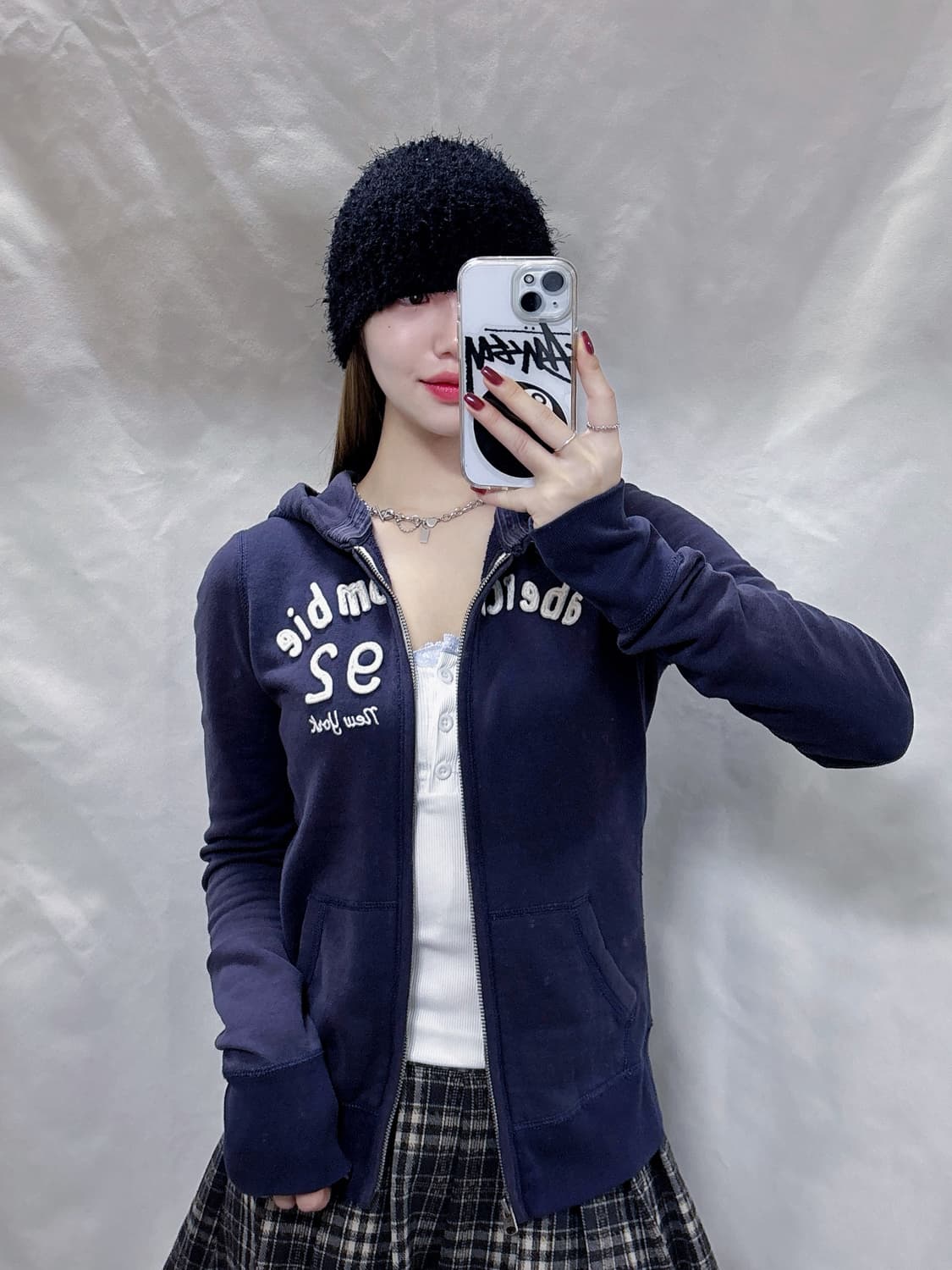 아베크롬비 딱붙핏 네이비 후드집업  상품이미지2