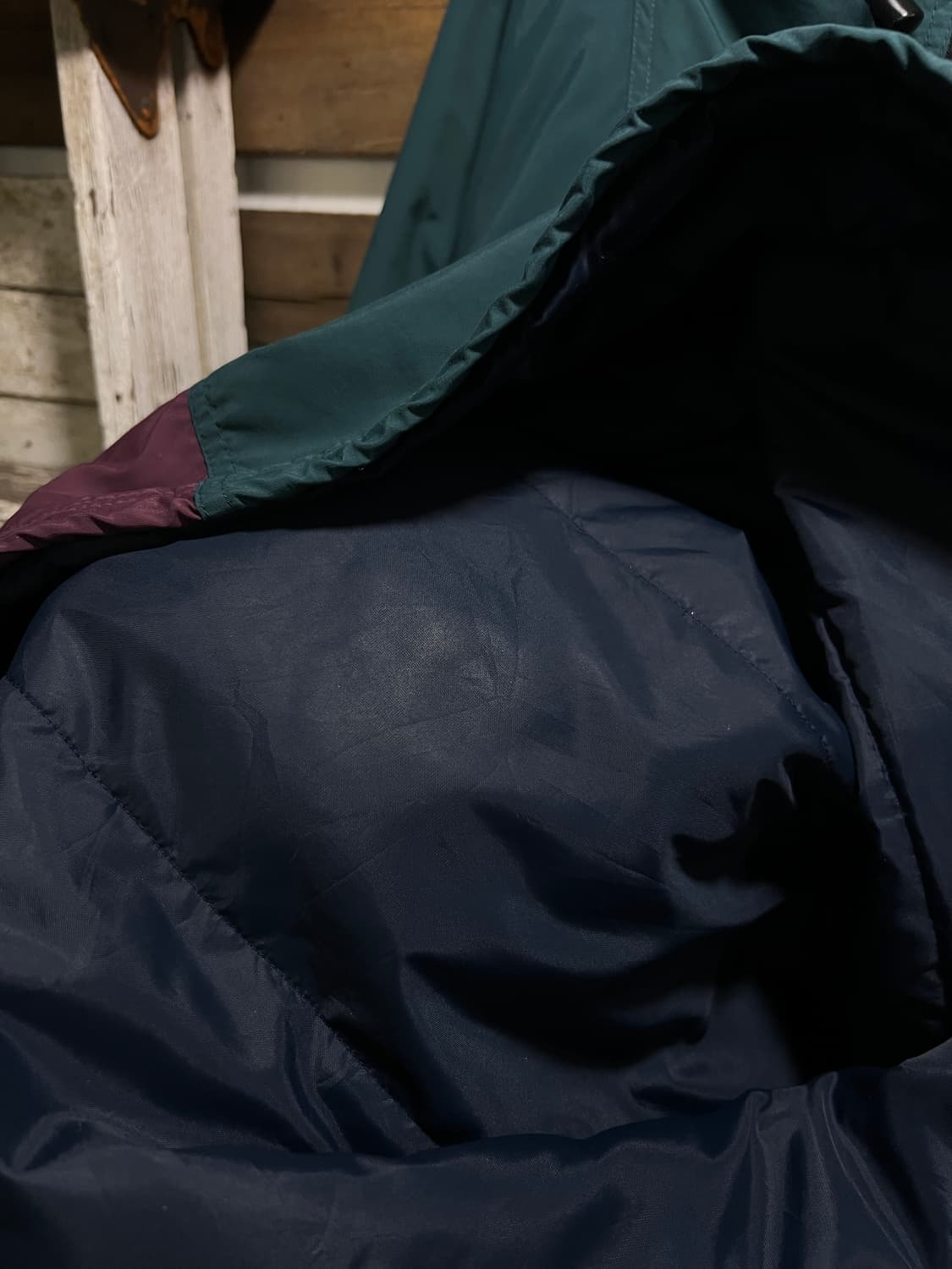 [M]90's 엘엘빈 USA Made 신슐레이트 그린 나일론 후드 자켓 상품이미지7