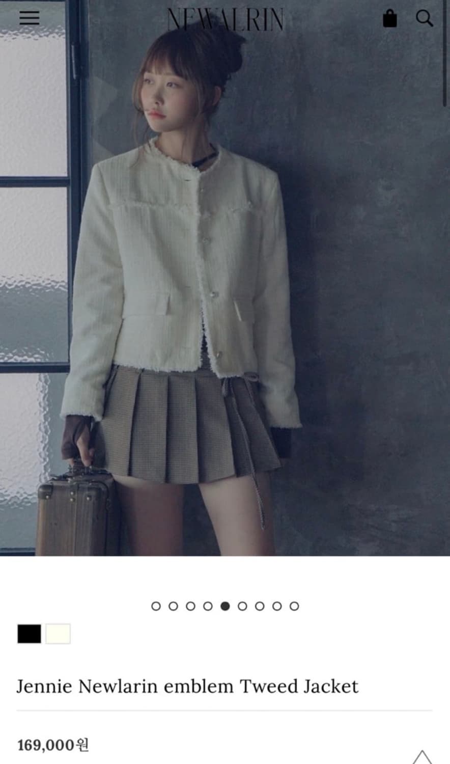 [택있는새상품] (윤비누 착용) 뉴얼린 트위드 자켓 (아이보리) 상품이미지5