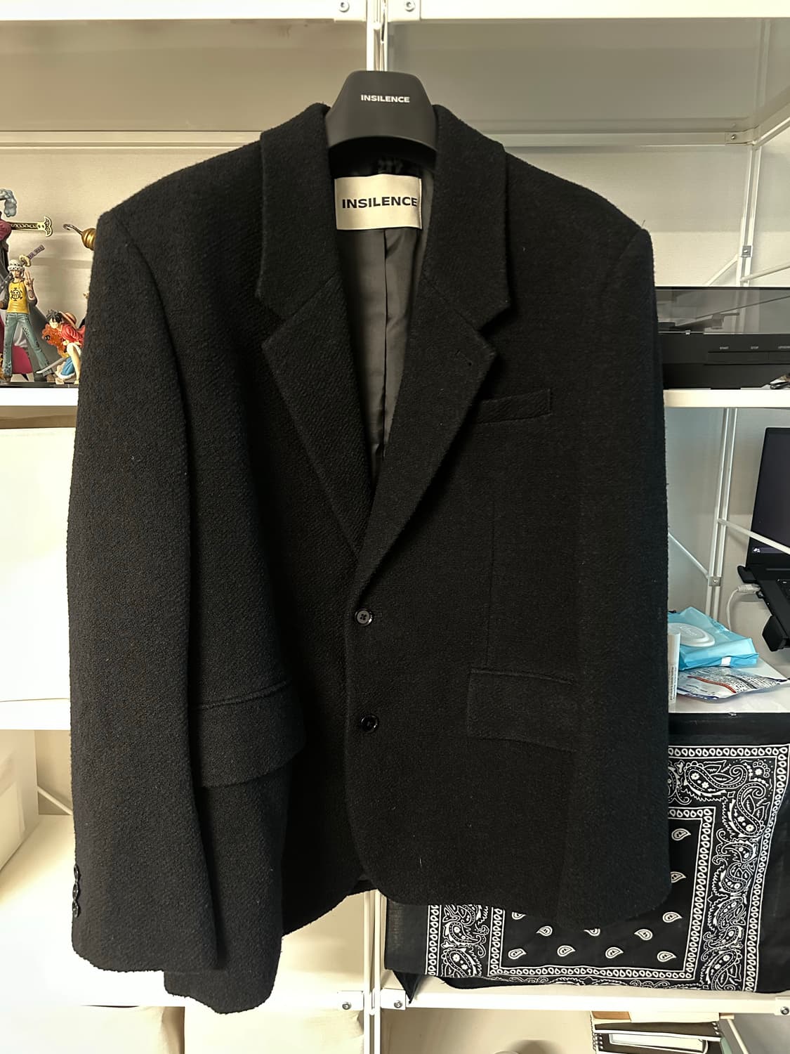 텍스처드 울 블레이저 BLACK 상품이미지2