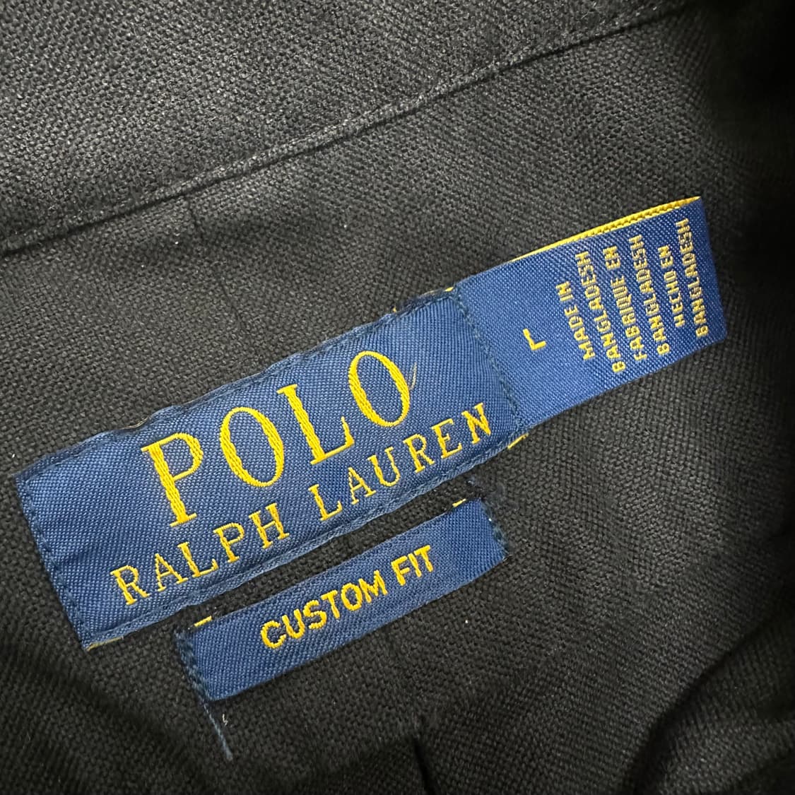 POLO 폴로 랄프로렌 반팔 셔츠 블랙 커스텀핏 L 상품이미지4