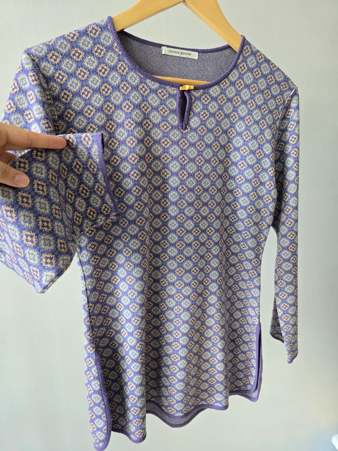 우드 버튼 디테일 니트 탑 상품이미지4