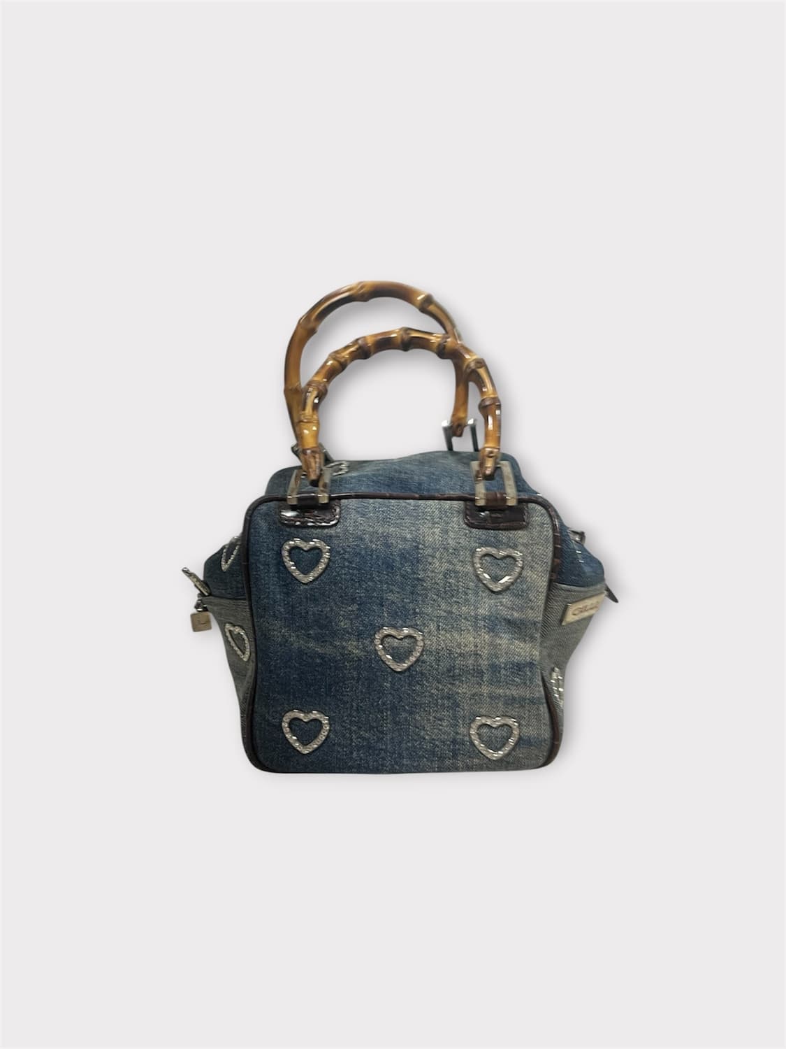 GILLI Heart Denim Bamboo Handle Bag 상품이미지1