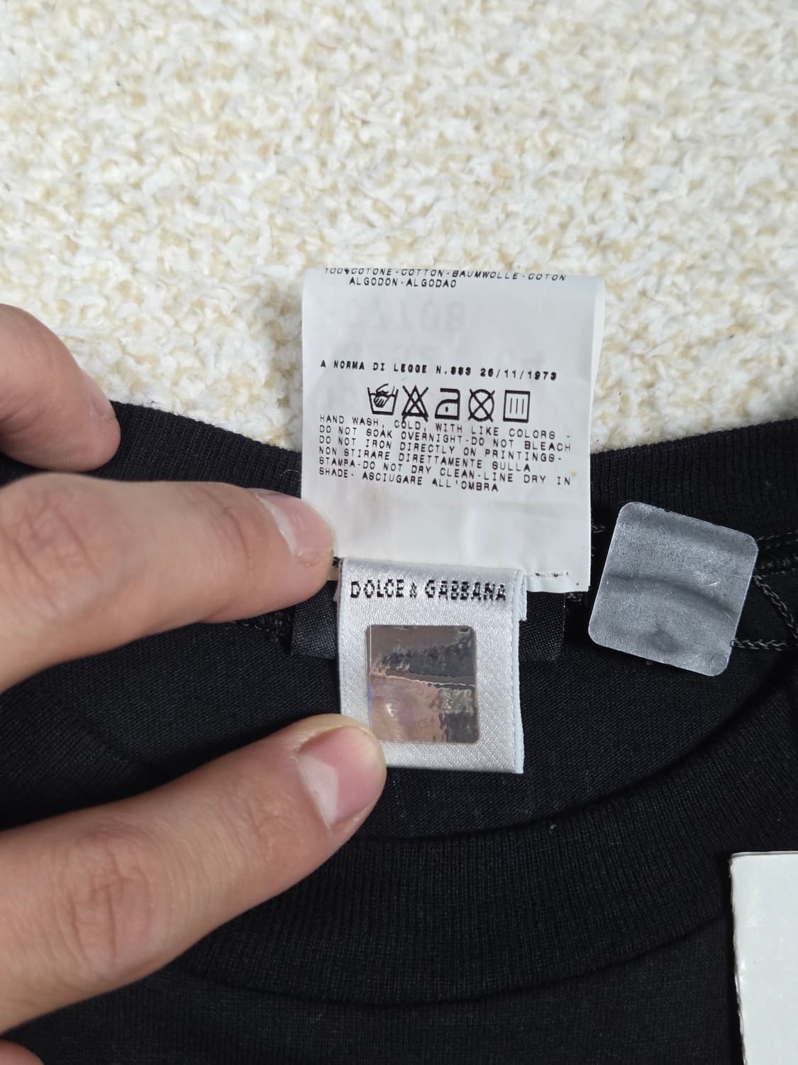 (새상품) [D&G] 백 로고 코튼 슬리브리스 티셔츠 | S00127 상품이미지4