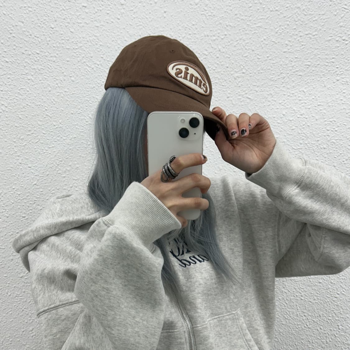 이미스 자수로고 브라운 볼캡 상품이미지2