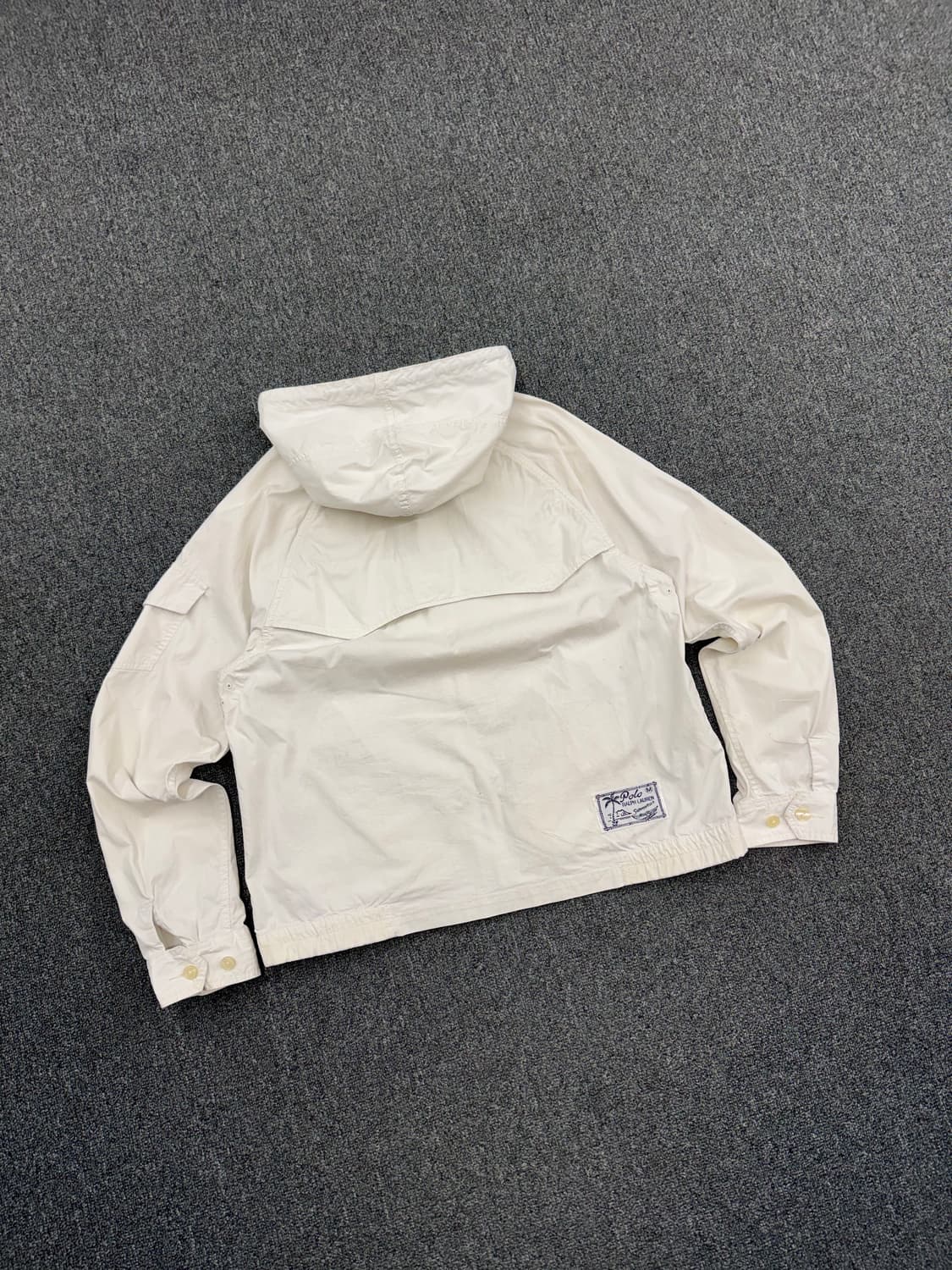 L)폴로 랄프로렌 빈티지 빅포니 화이트 코튼 투웨이 윈드브레이커 자켓 상품이미지4