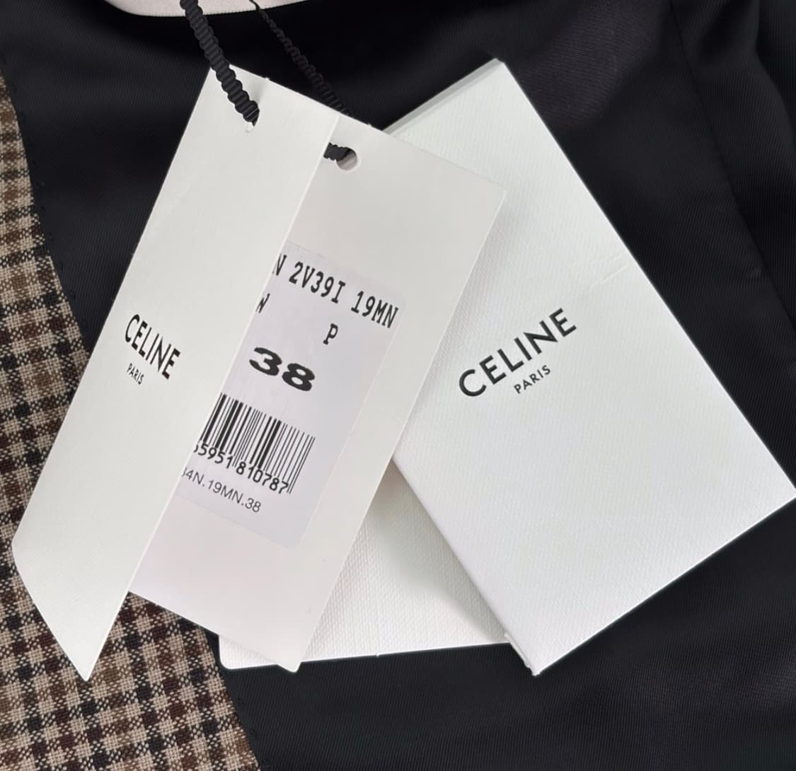 [38] 셀린느 22ss 여성 톰보이 울 깅엄 체크 블레이저 자켓 브라운 상품이미지8