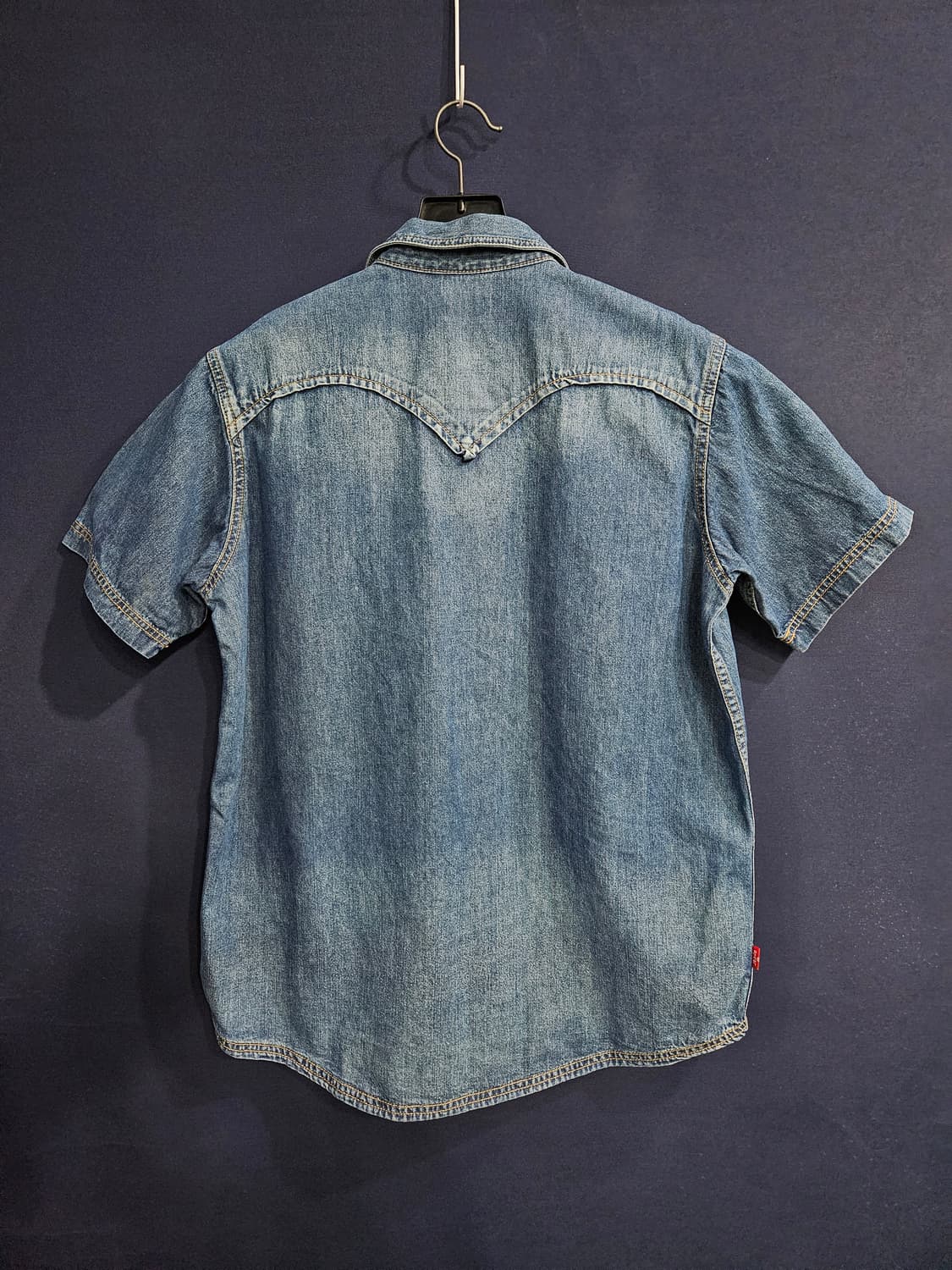 리바이스 블루 남성 100 데님 반팔셔츠  상품이미지2