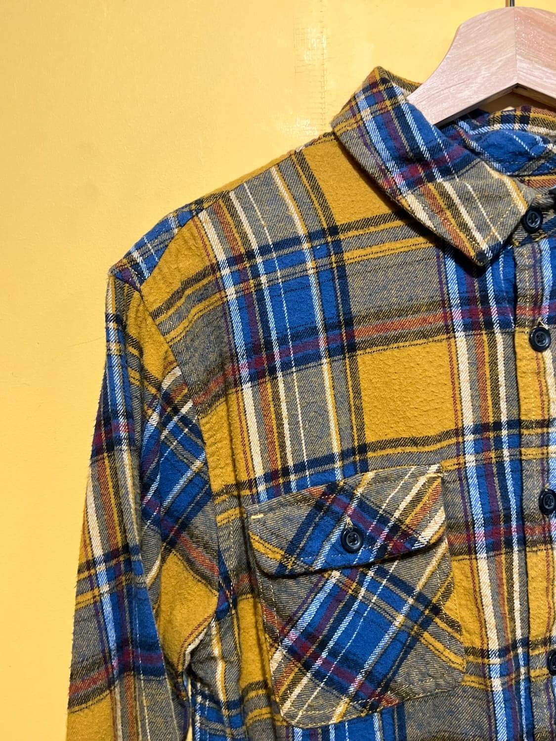 [S] VALOR COLLECTIVE 머스타드 체크 플란넬 셔츠 상품이미지3