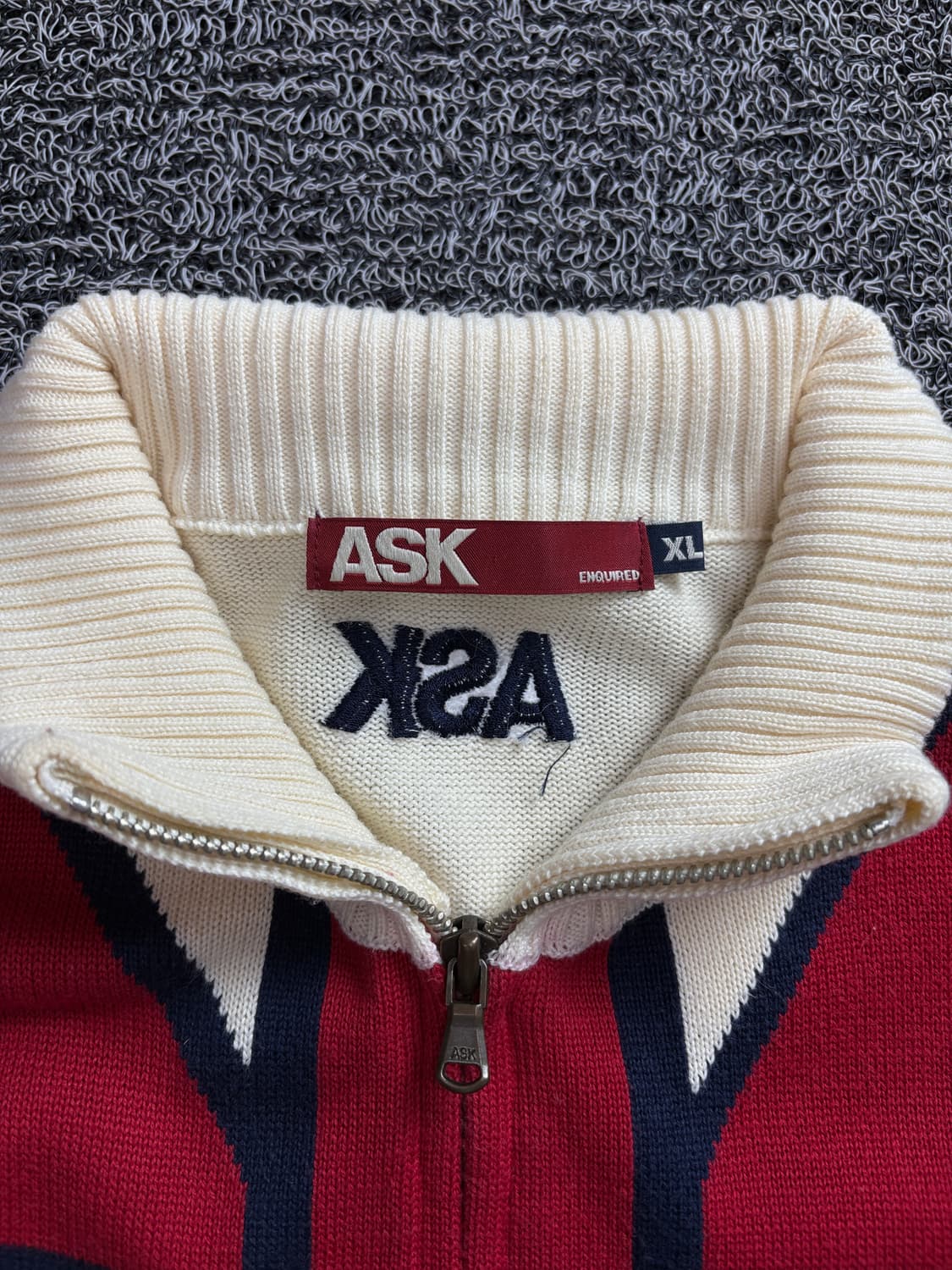 ASK y2k 빈티지 빅로고 올드그쿨 니트 집업 1604 상품이미지4