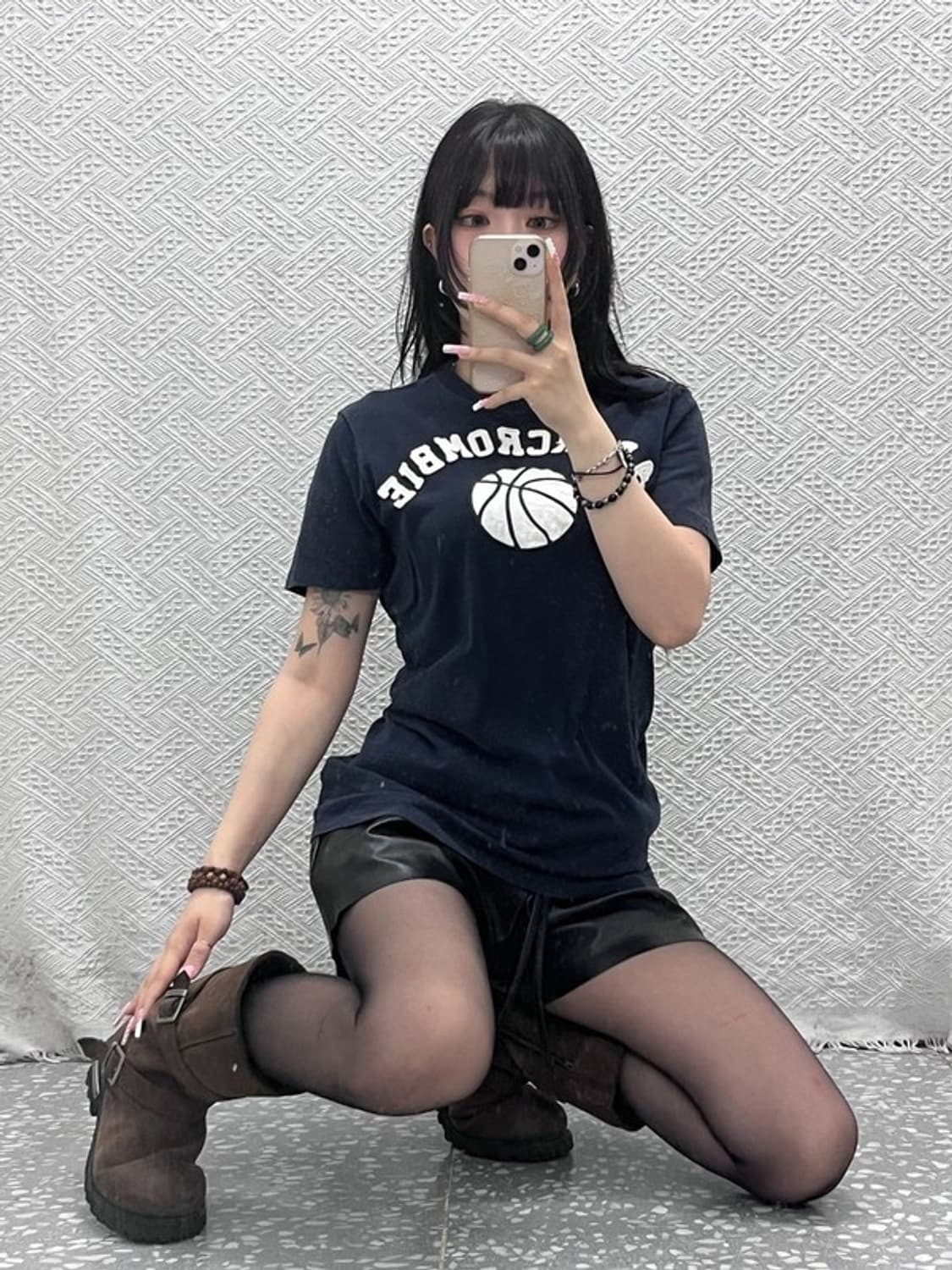 아베크롬비 올드스쿨 레트로 빈티지 아치로고 반팔티 M C12237 상품이미지1