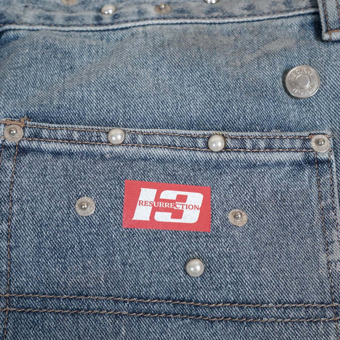레저렉션13 핸드메이드 디테일 데님팬츠 상품이미지7