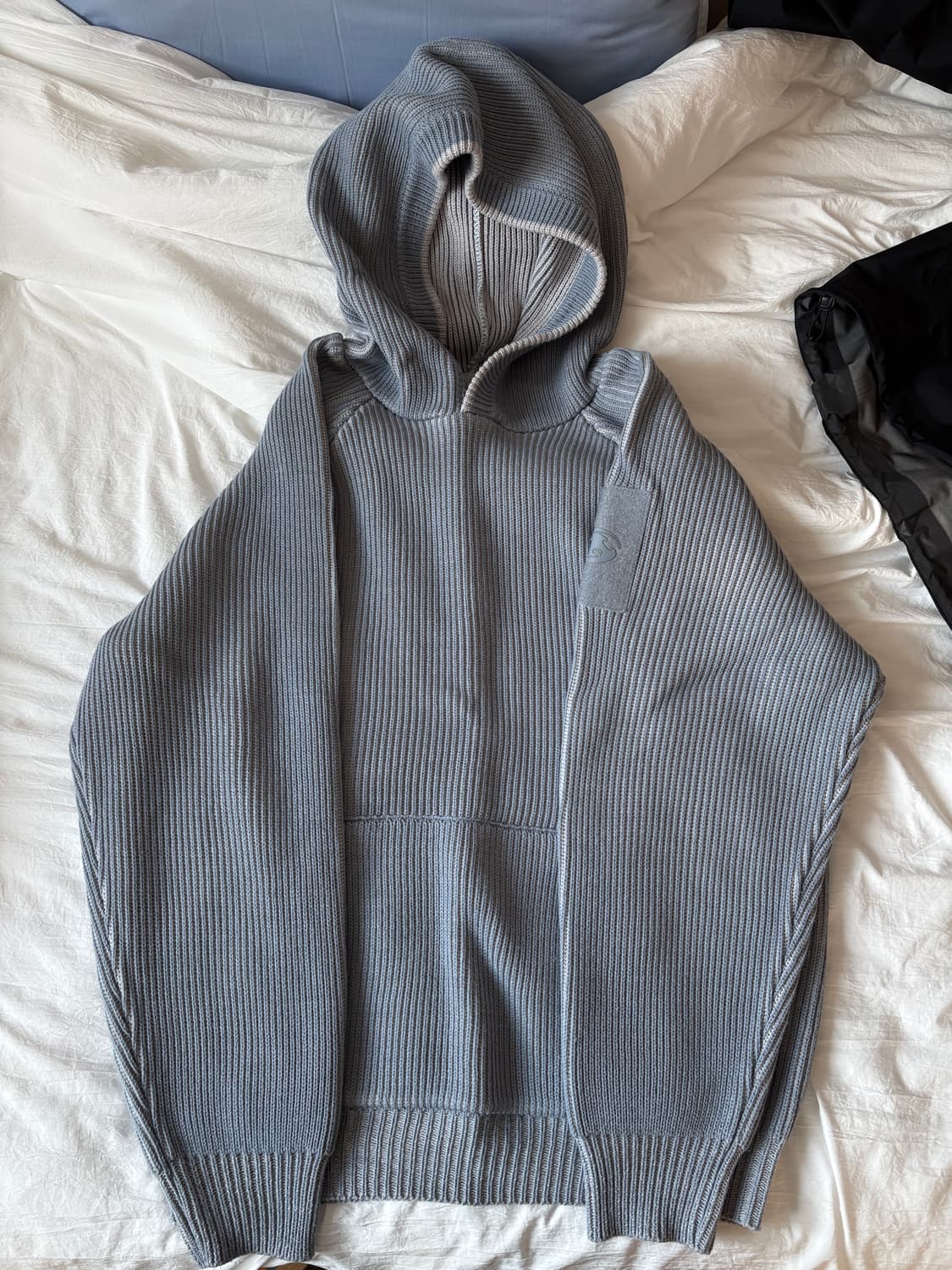 산산기어 후드 니트 스카이 블루 상품이미지2