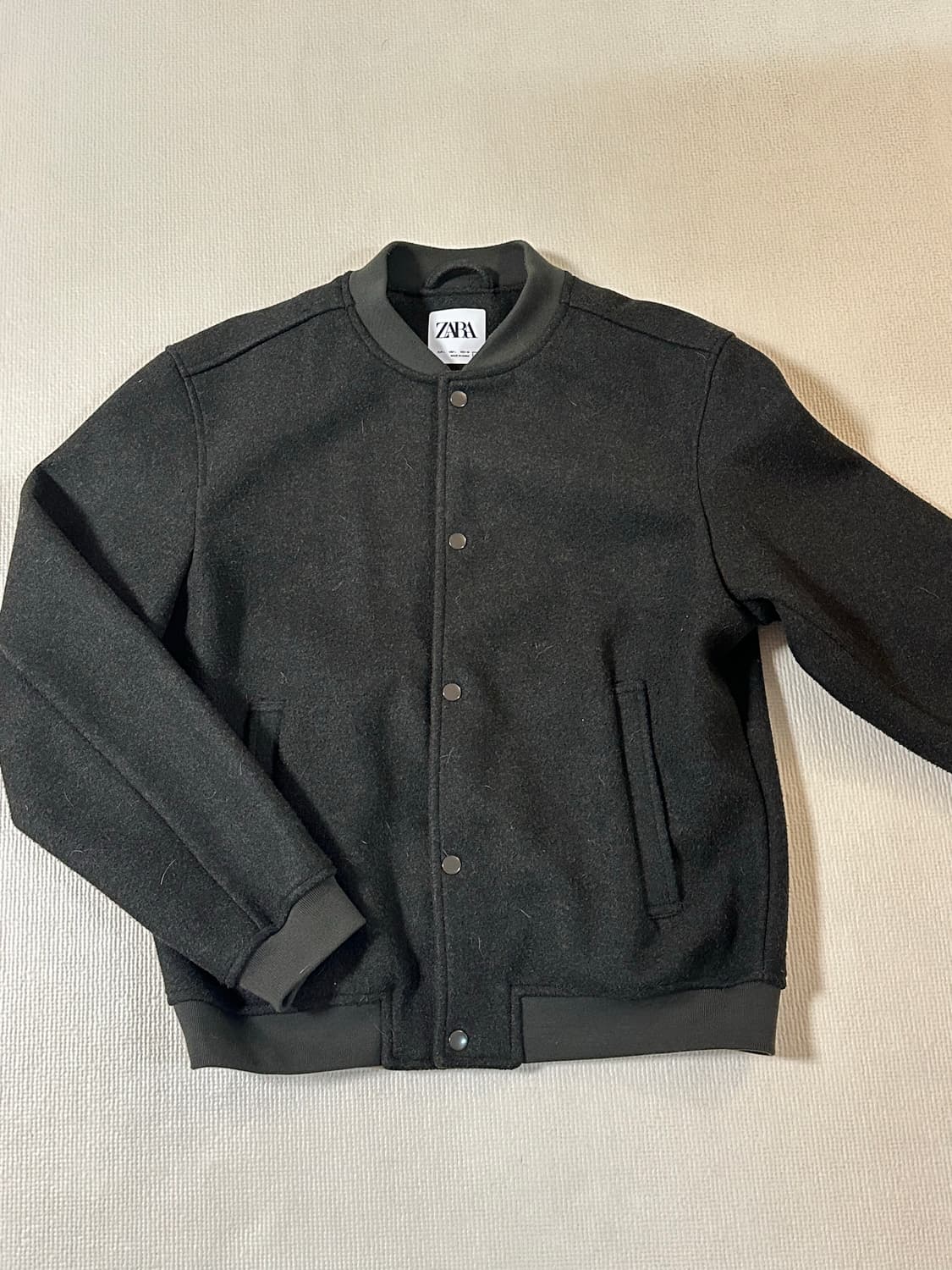 L) ZARA 자라 울 블루종 카키 상품이미지1