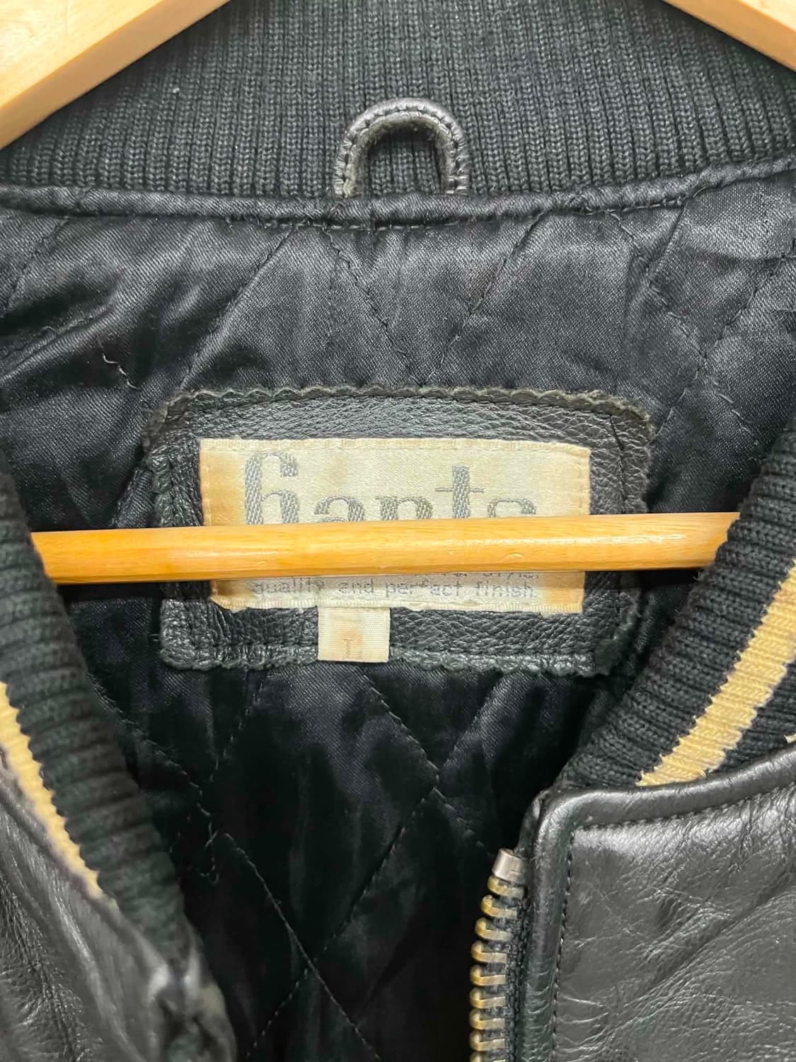 [L] Hante Champs Leather 스타디움 가죽 바시티 자켓  상품이미지4