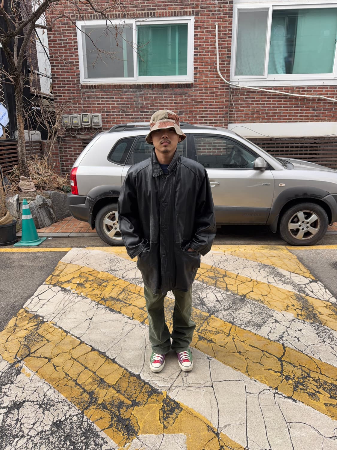 Vtg leather car coat 상품이미지8