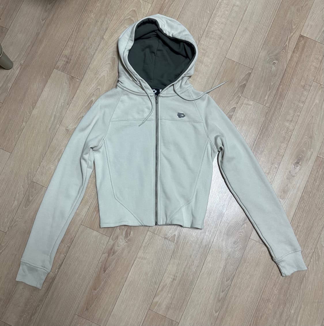 웰빙익스프레스 fitted crop zip up beige 상품이미지2