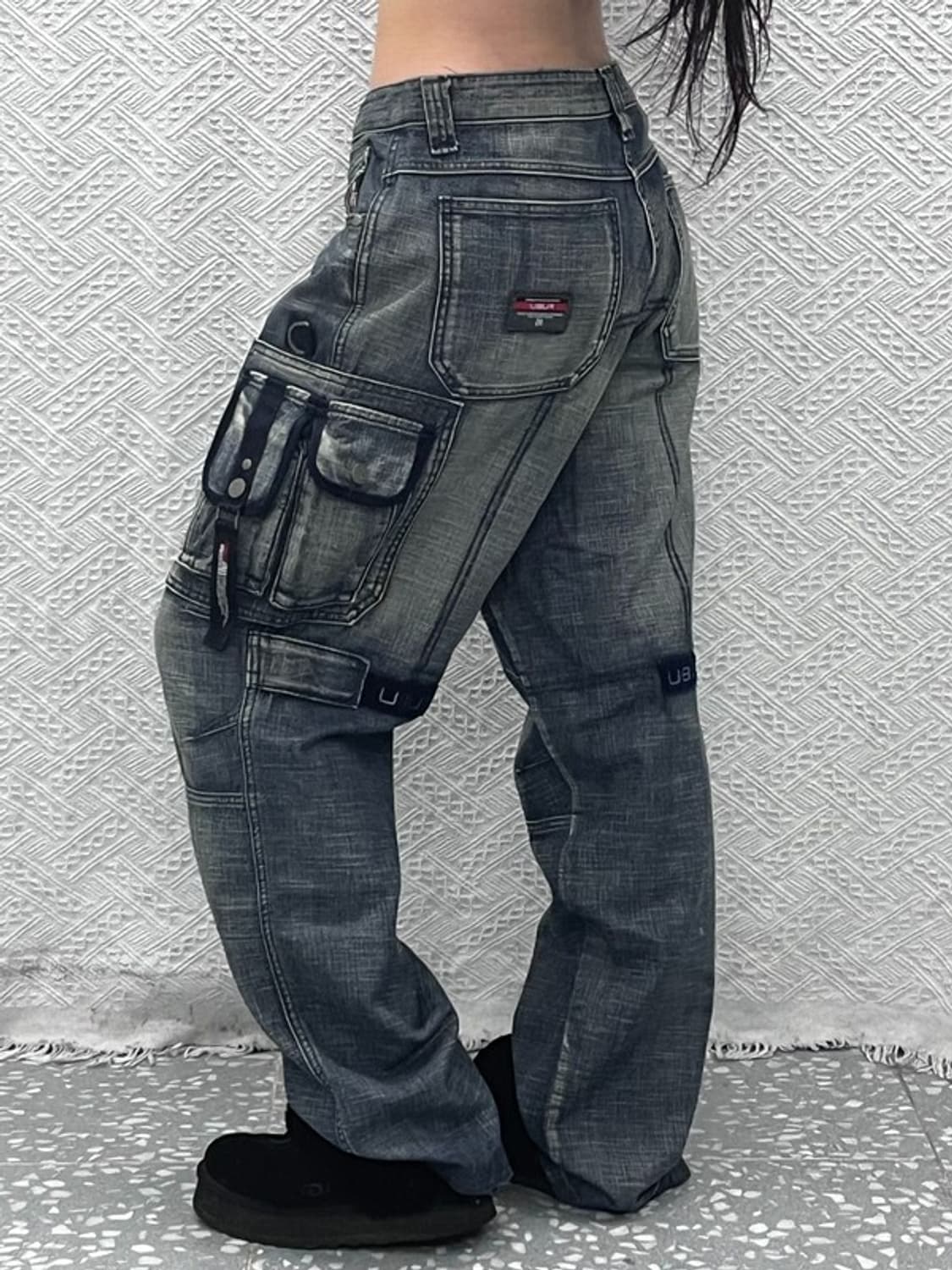 푸부 FUBU 스트릿 트러커 포켓 카고 데님팬츠 32인치 C10406 상품이미지1