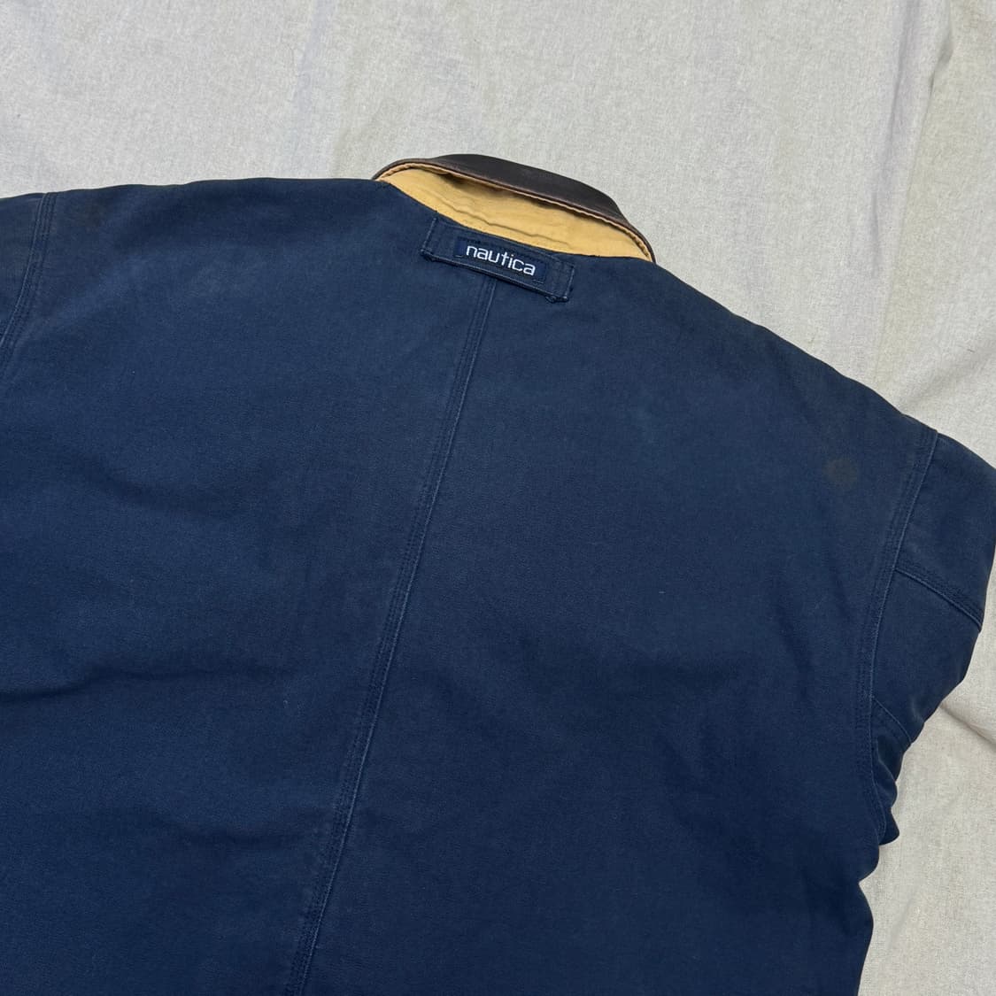 노티카 재팬 빈티지 누빔 레더카라 헌팅자켓 S(105) 상품이미지3