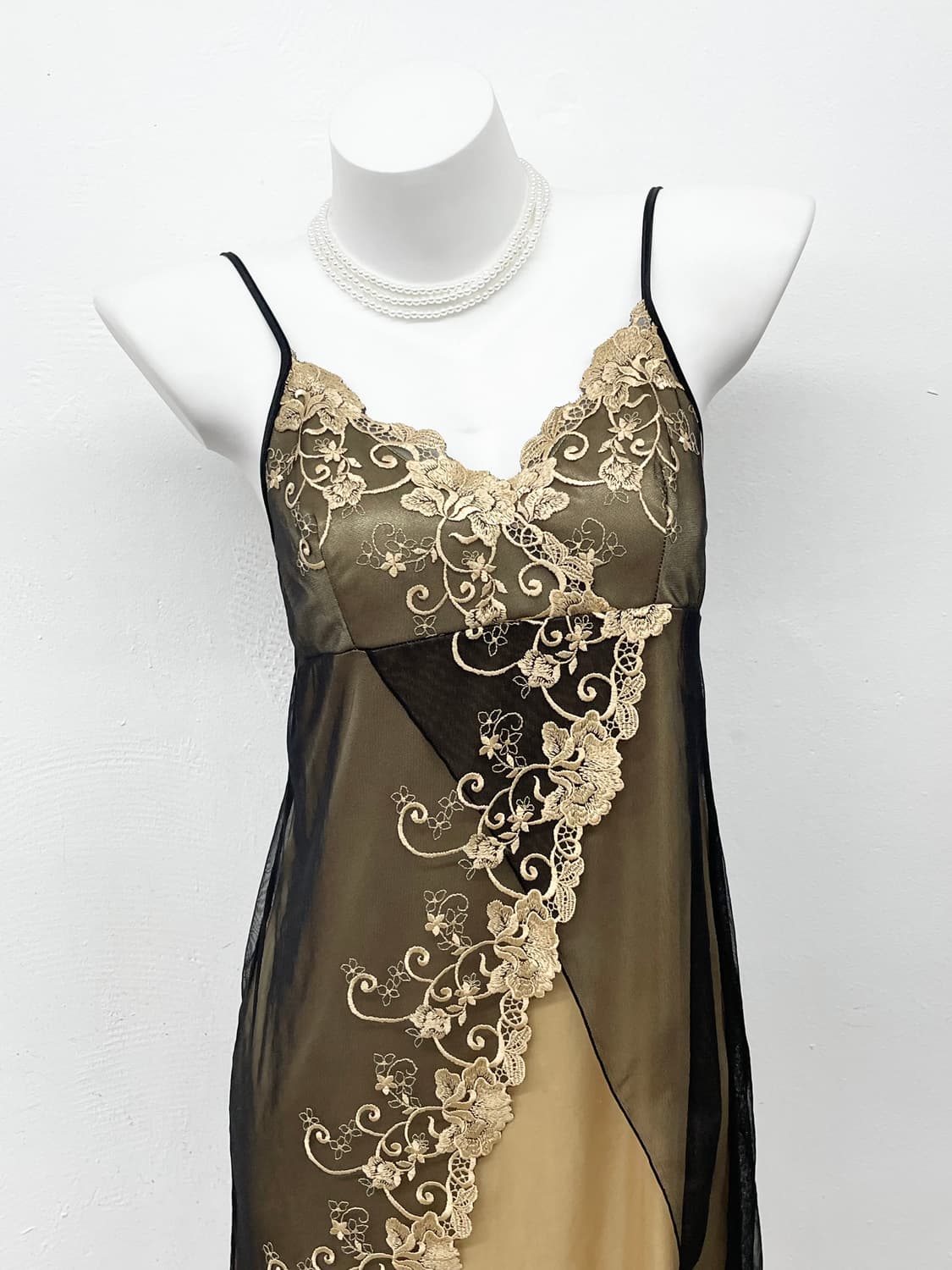 골드 로즈 자수 레이어드 슬립 상품이미지2