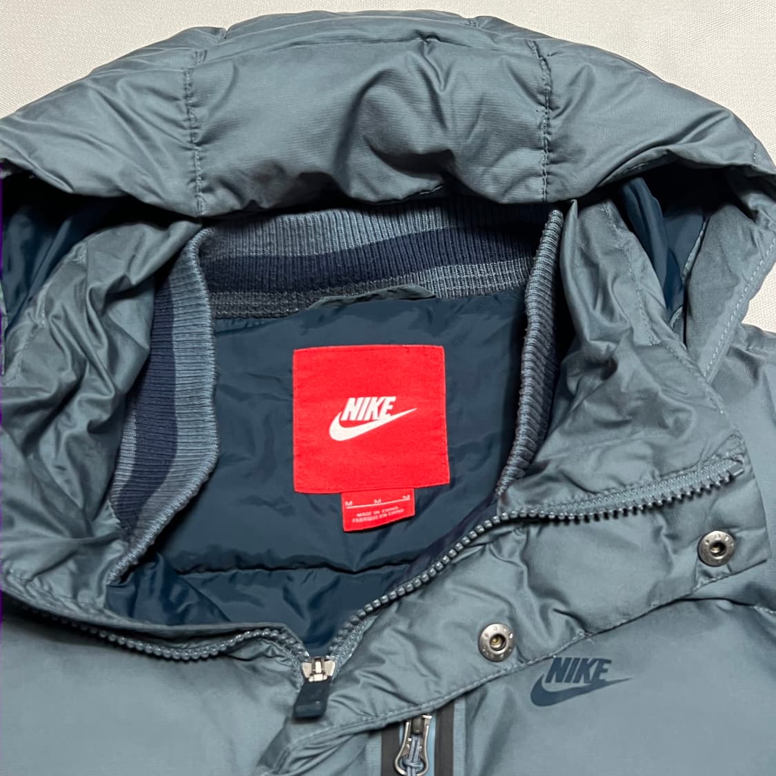 M 나이키 스카이블루 구스다운 후드 패딩 상품이미지4