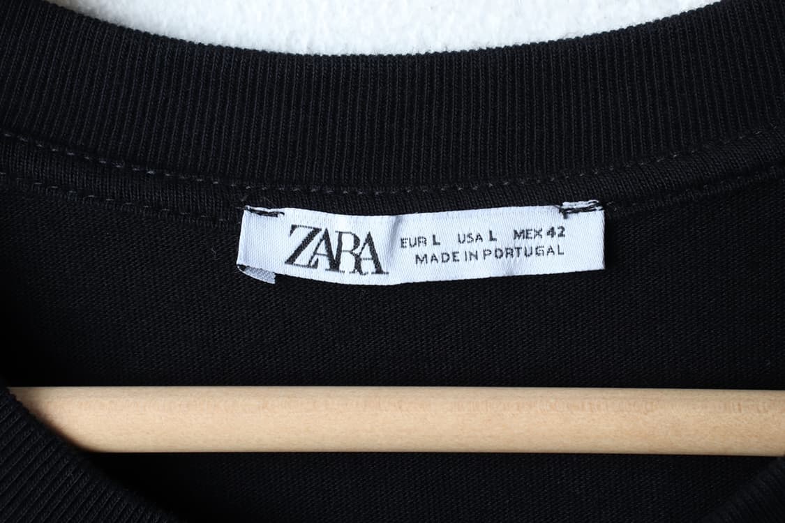 (L-XL) 자라 반팔 티셔츠 레더포켓 블랙 놈코어-7BA4 상품이미지6