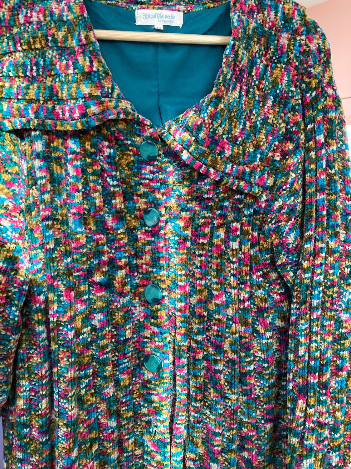 빈티지 컬러 믹스 미디 코트 상품이미지3