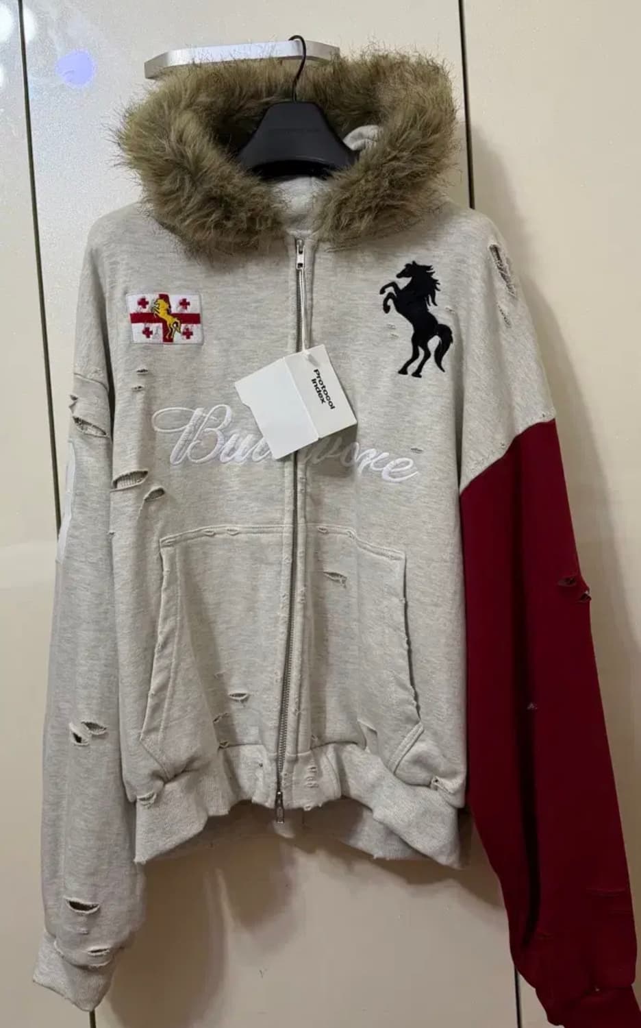 [2] 프로토콜인덱스 버티보어 퍼 리닝 집 후드 오트밀 멜란지 상품이미지2