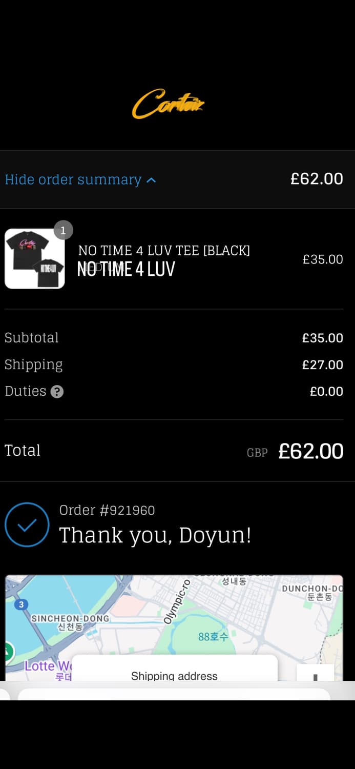 corteiz no time 4 luv t shirt black 상품이미지4