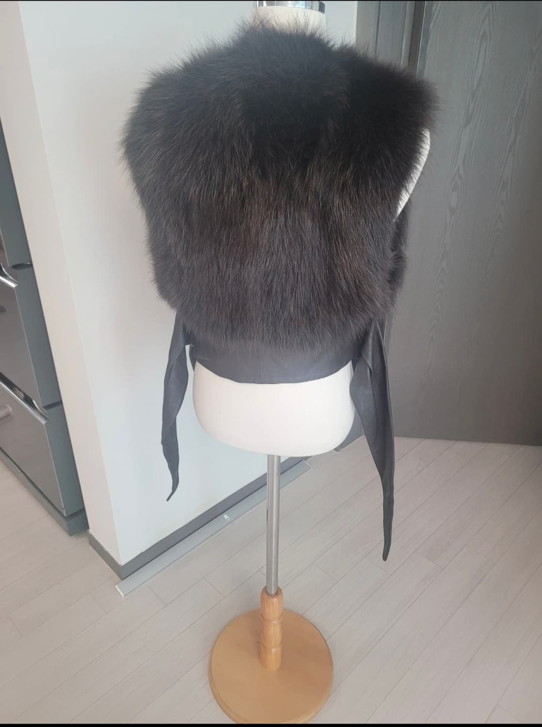 새상품 리얼 퍼 + 가죽 벨트 베스트 / 퍼 조끼 (딥브라운) 상품이미지6