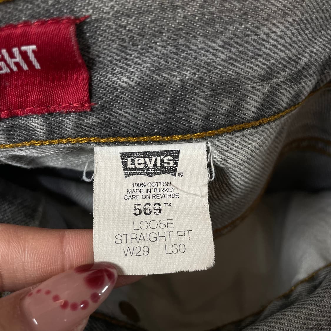 (29) 리바이스 569 29X30 그레이 데님 팬츠 루즈 스트레이트핏 상품이미지4