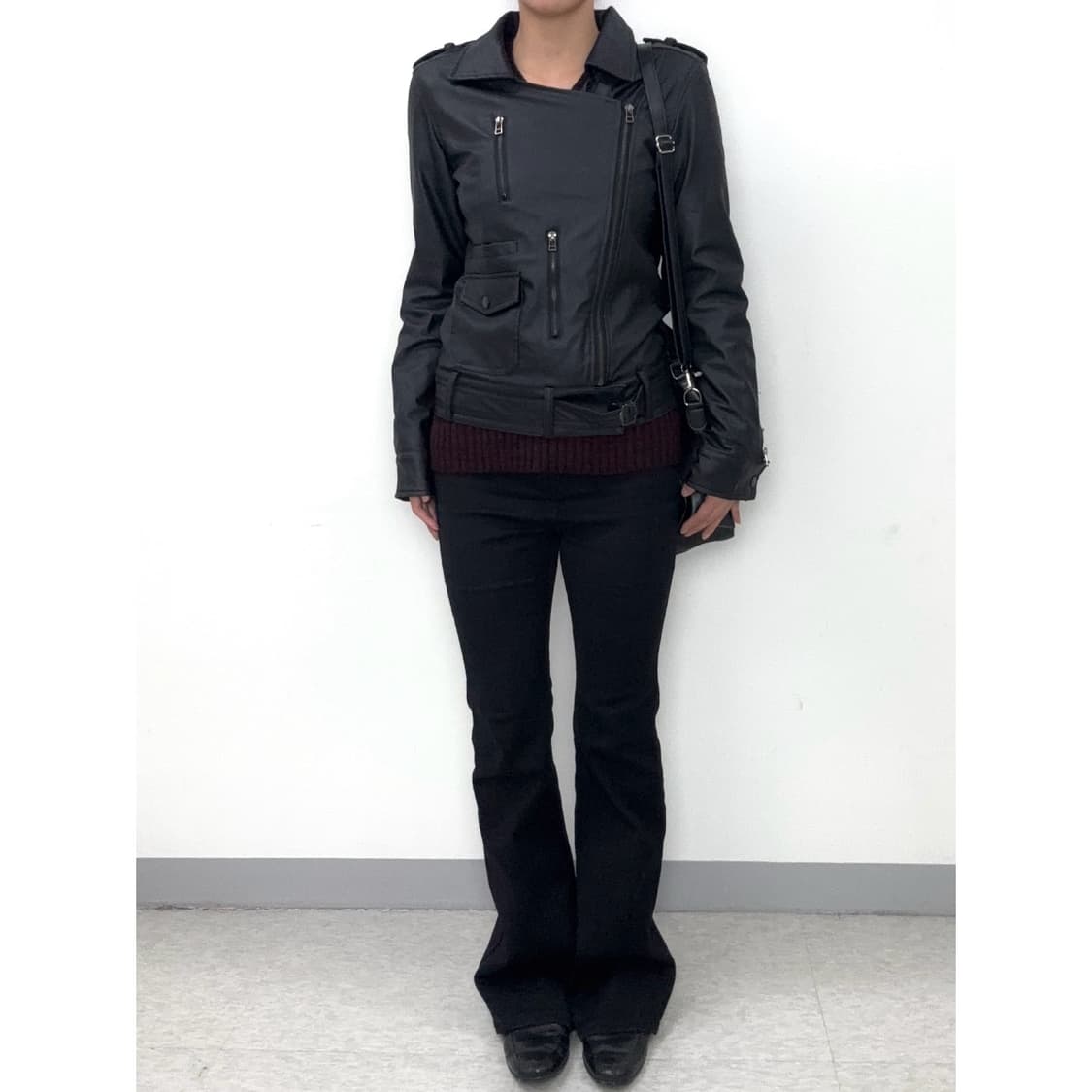 빈티지 블랙 레더 필드 자켓 락시크 상품이미지2