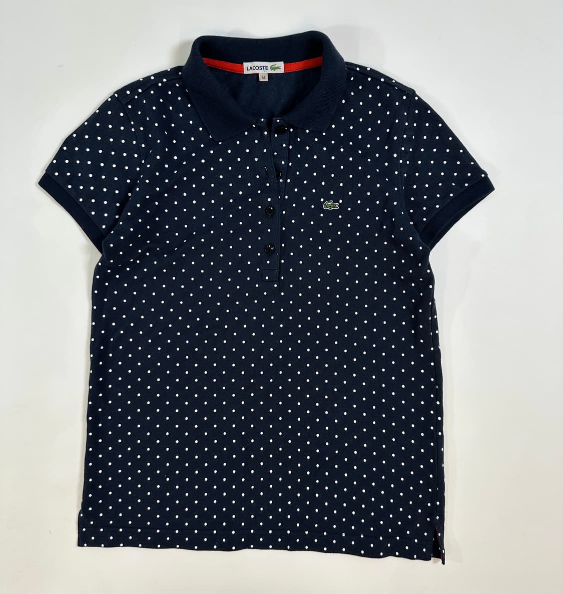 Lacoste  polka dot 카라티 슬림핏 네이비 s 상품이미지2