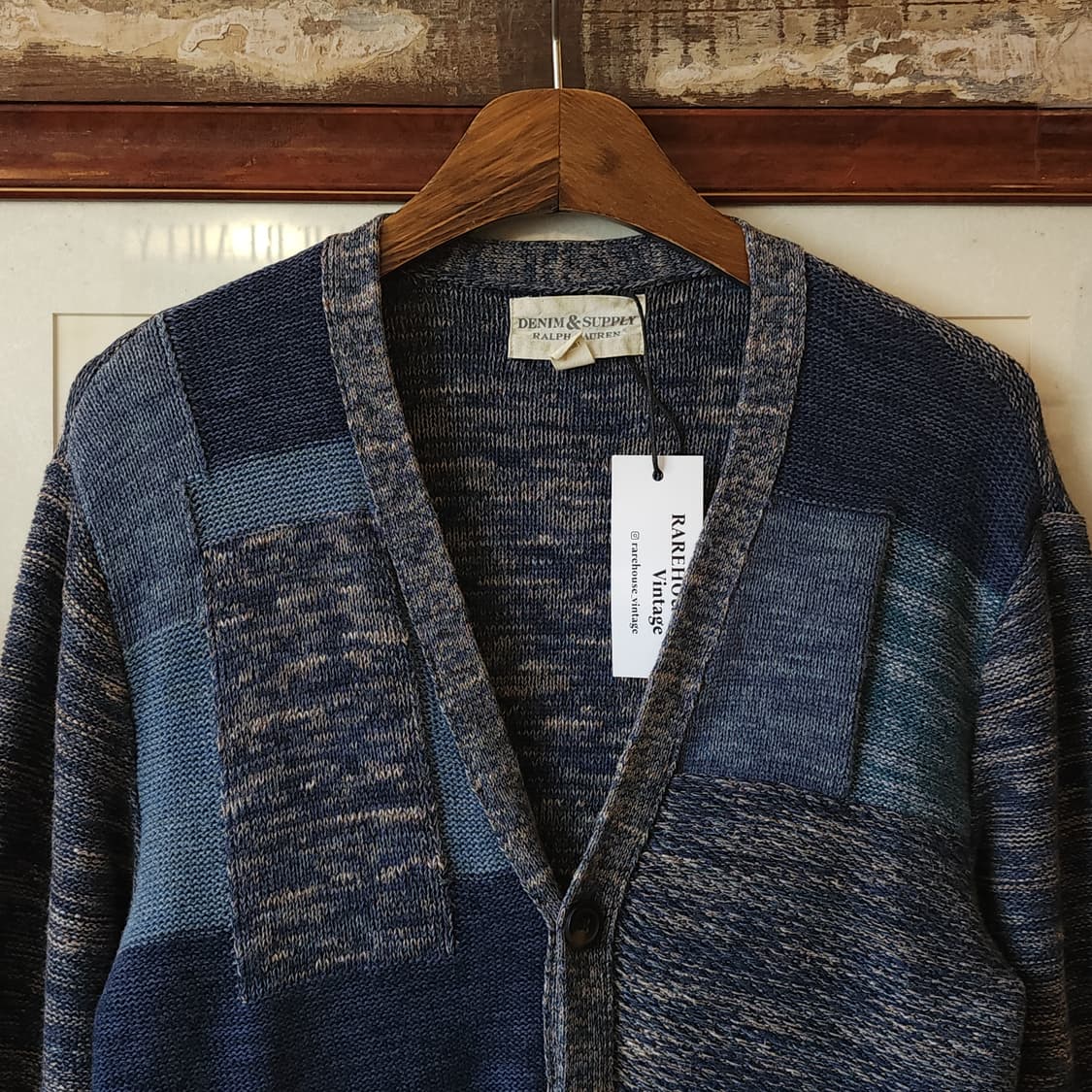 폴로 데님앤서플라이 패치워크 인디고 가디건 S 상품이미지3
